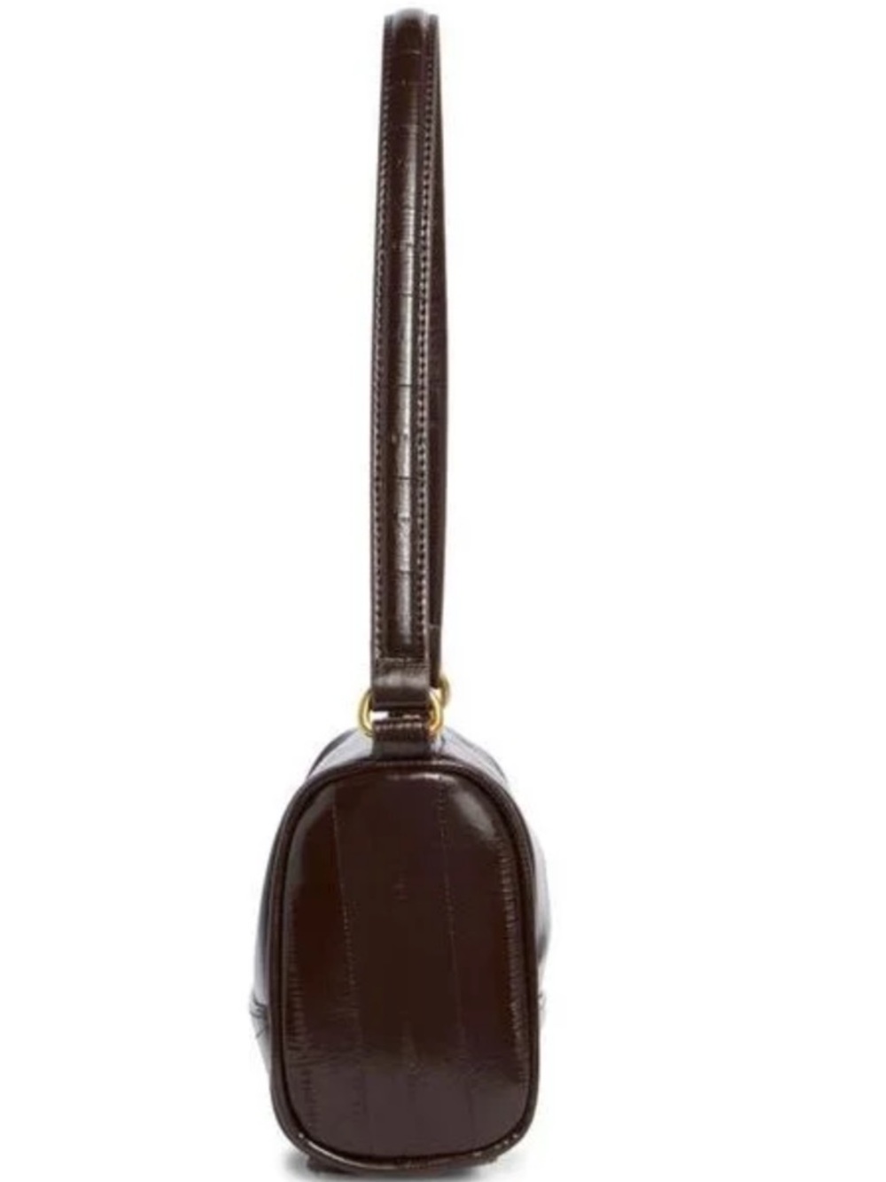 Tahari Metallic Dark Brown Shoulder Bag with Gold T Detail NWT - Picture 4 of 10
